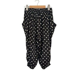 Essence silk muldberry high waisted pants polka dot pants shorts easy wide harem